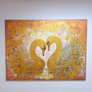 Original Acrylic Painting Elegant Swan Art .36"x48"